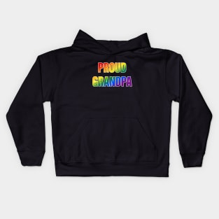 Rainbow Proud Grandpa LGBTQ Pride Kids Hoodie